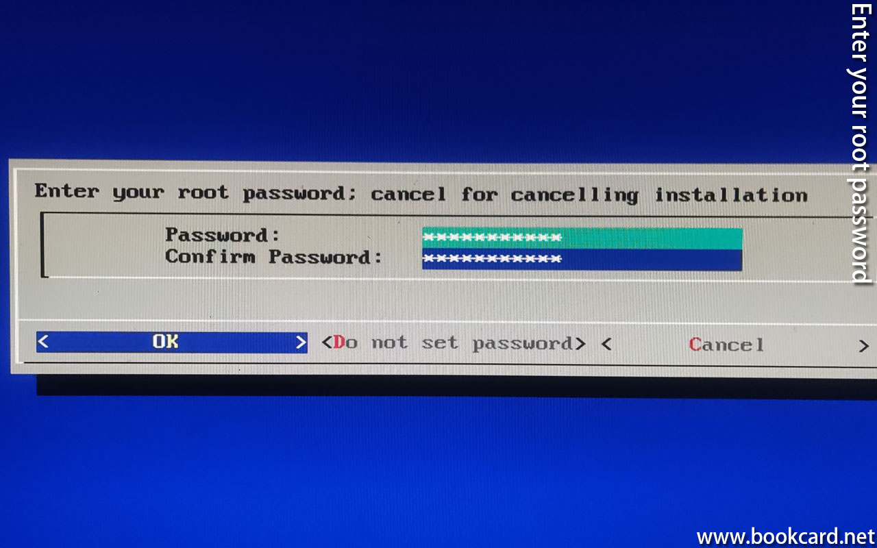 Enter your root password