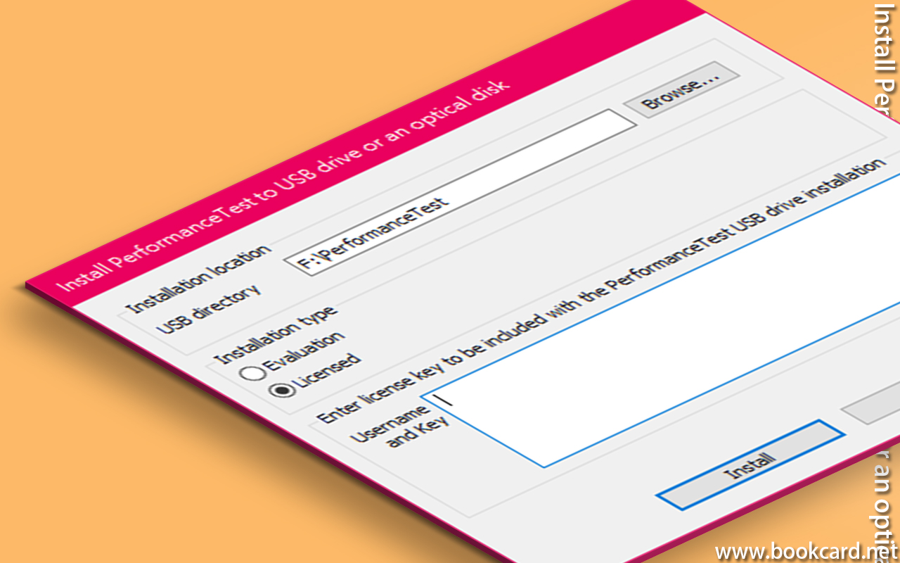Install PerformanceTest to USB driver or an optical disk